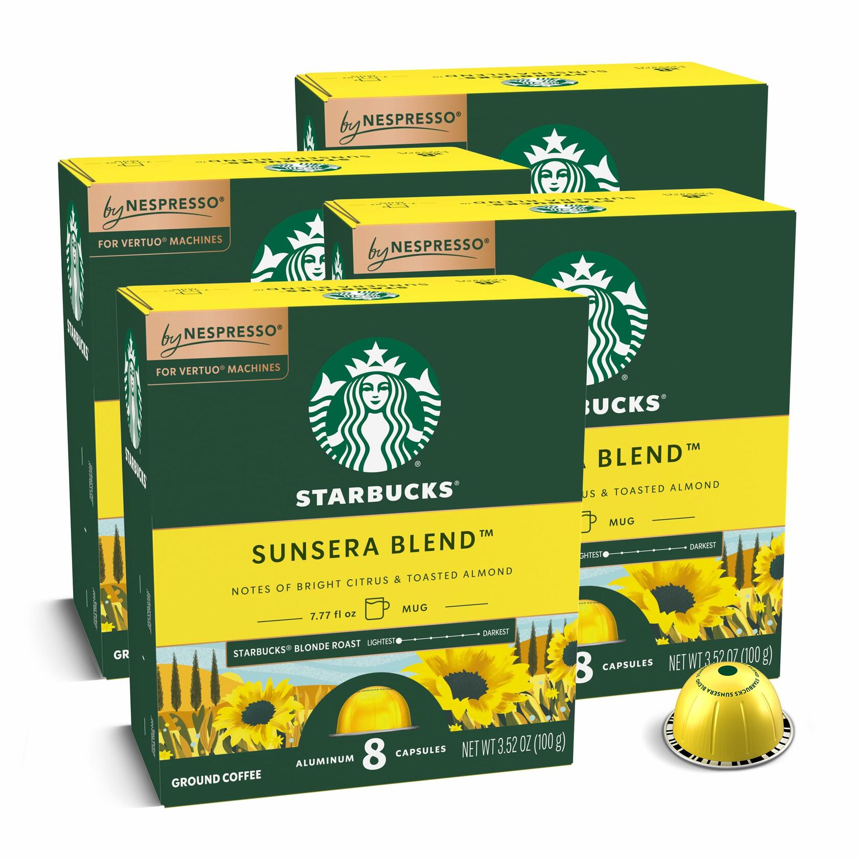 Starbucks Nespresso Vertuo Sunsera Blend Coffee Capsules, 32ct