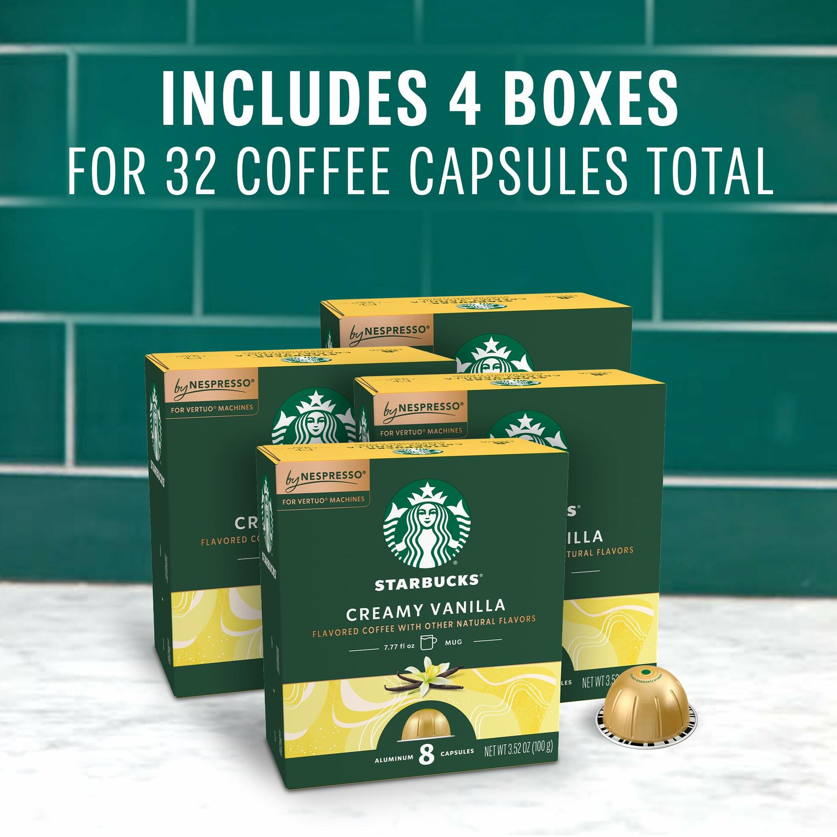 Starbucks by Nespresso Vertuo Line Creamy Vanilla Flavor Light Roast Coffee Pods - 32ct