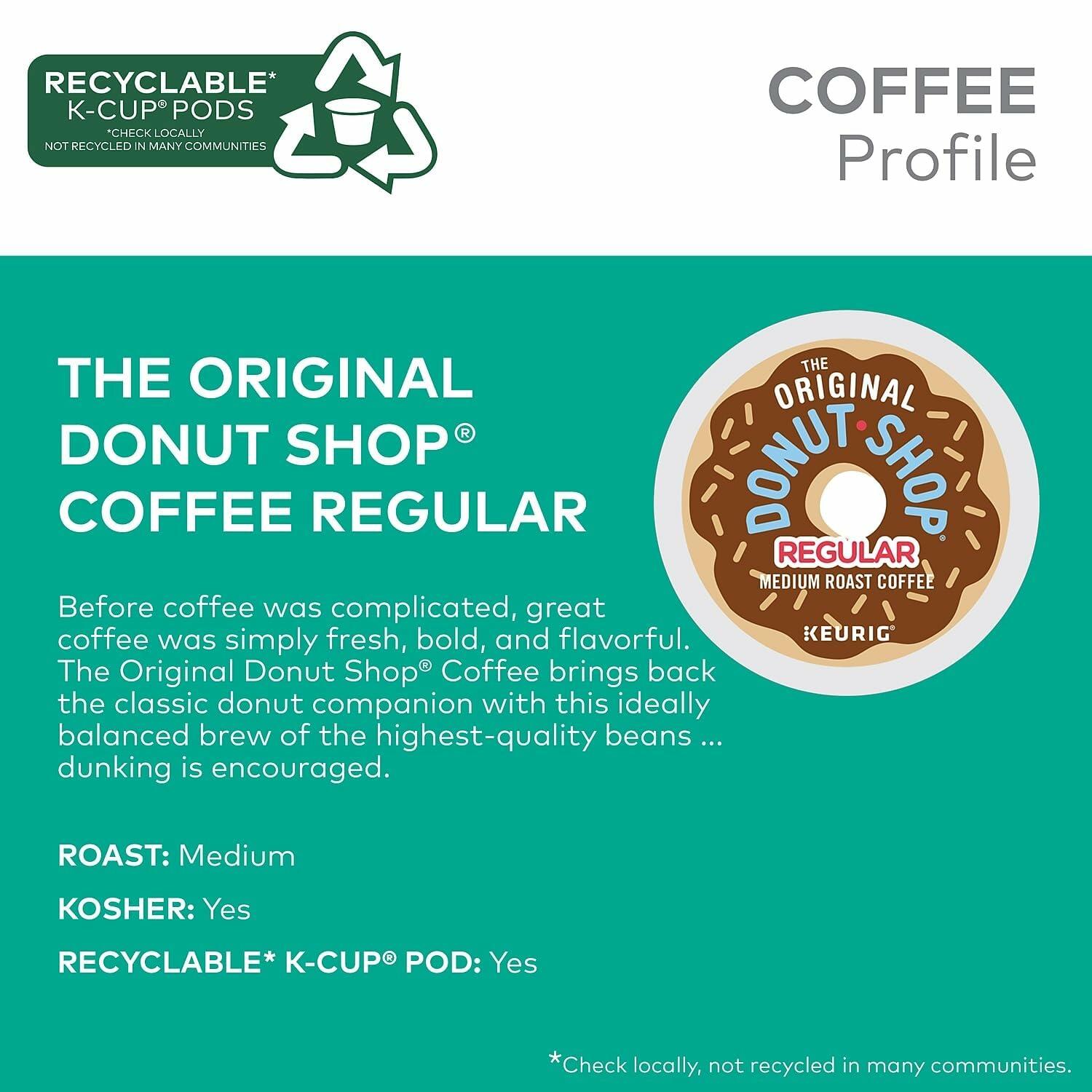 The Original Donut Shop Regular Medium Roast Keurig K-Cup Coffee Pods, 96ct
