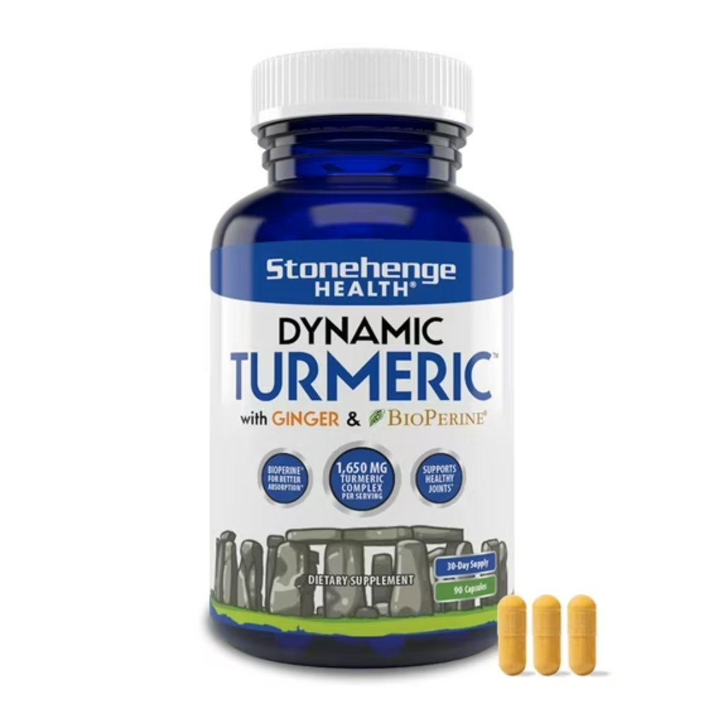 Stonehenge Health Dynamic Turmeric Curcumin with Ginger - 1,650 mg Turmeric - 90 Vegetarian Capsules