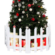 16" Extra Tall Christmas Tree Fence,10PCS Heavy Duty Wooden Baby Gate Around Christmas Tree Gate,Thickened White Picket Fence Barrier for Dogs,Cats&Kids,Tree Fence Border Decoration