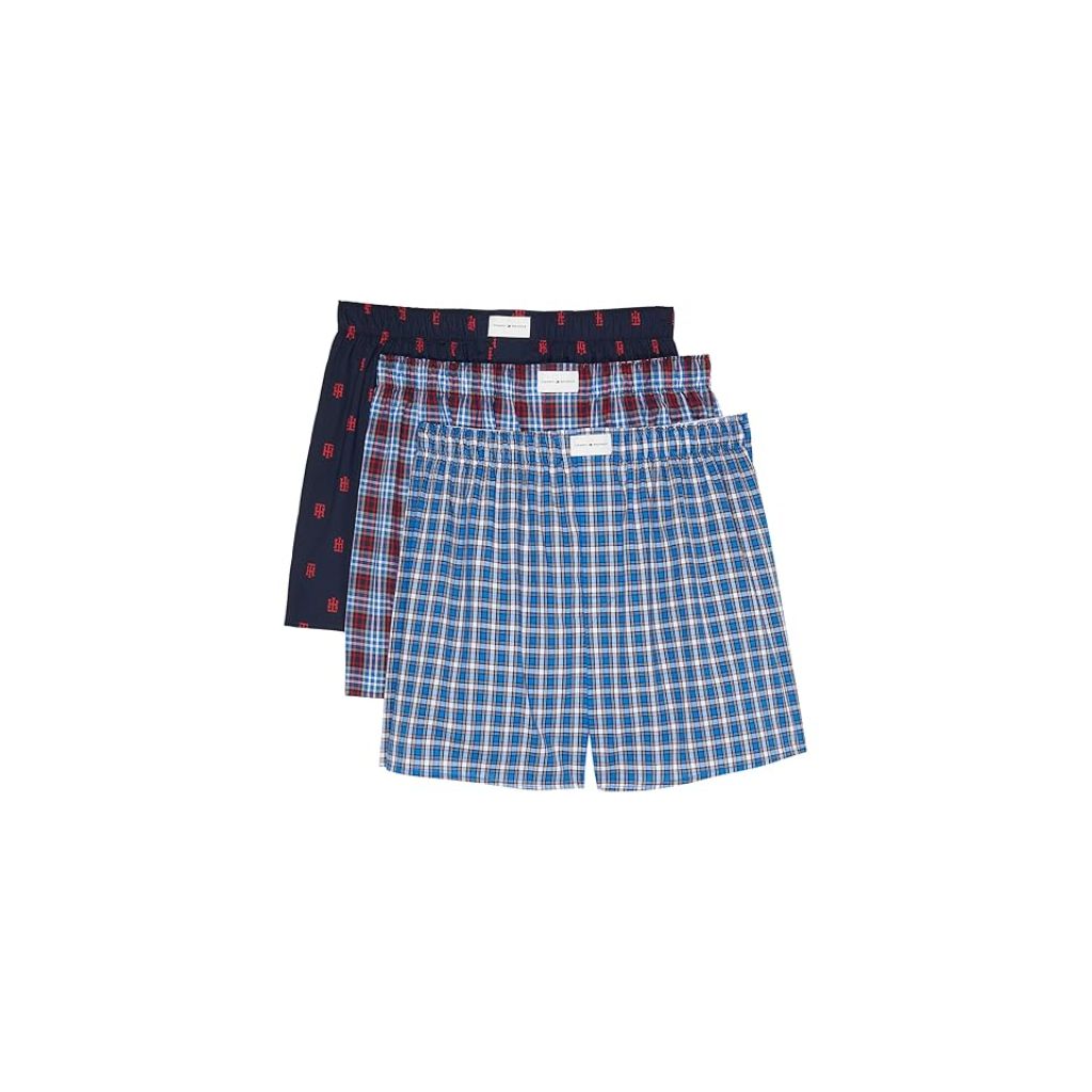 Tommy Hilfiger Men's 3-Pk. Classic Printed Cotton Poplin Boxers Size-XL
