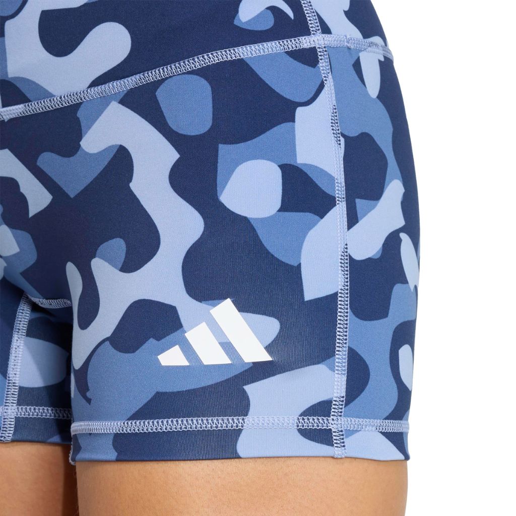 Adidas Women's Volleyball Camouflage Printed 4-Inch Shorts, Chalk Blue/Crew Blue/Team Navy Blue, XX-Small