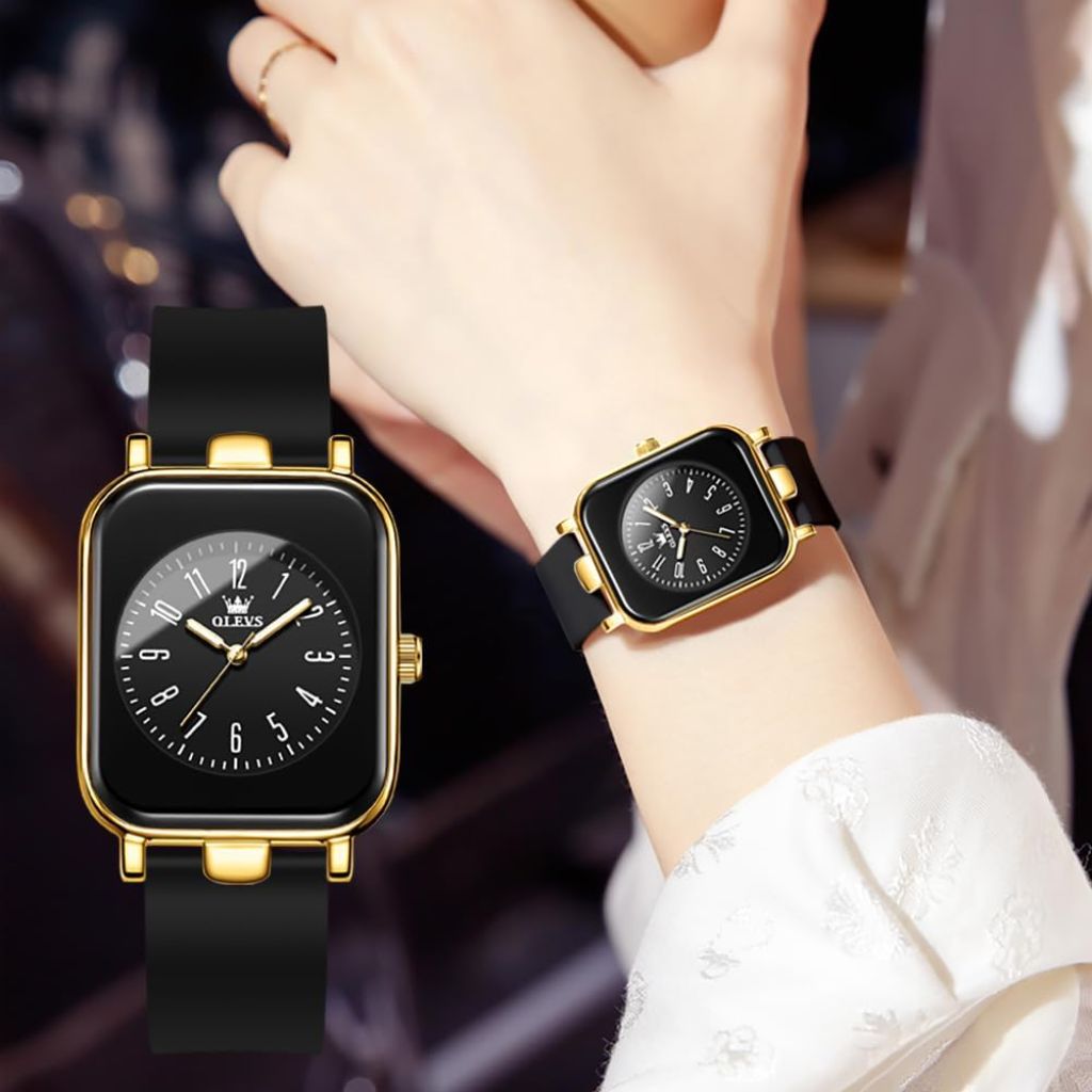 OLEVS Watch for Women, Silicone Strap, Dainty Quartz Waterproof