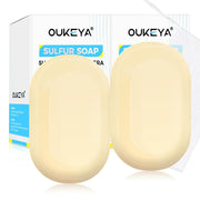 OUKEYA Sulfur Soap for Face with 10% Sulfur, 2% Salicylic Acid, (2Pk)