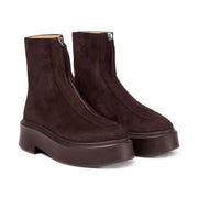 SZ 7.5, Coutgo Women's Front Zip Winter Ankle Boots | Chocolate