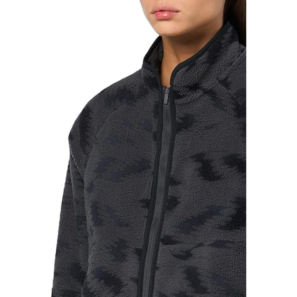 adidas Women's Printed Fleece Full-Zip Jacket - Carbon, Size XS