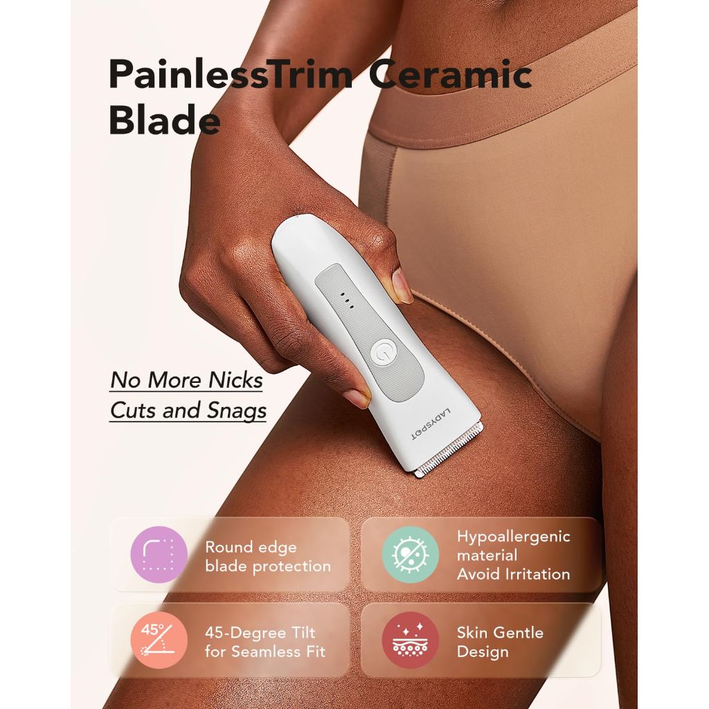 MANSPOT LADYSPOT  Pubic Hair Trimmer Kit Set - (White)
