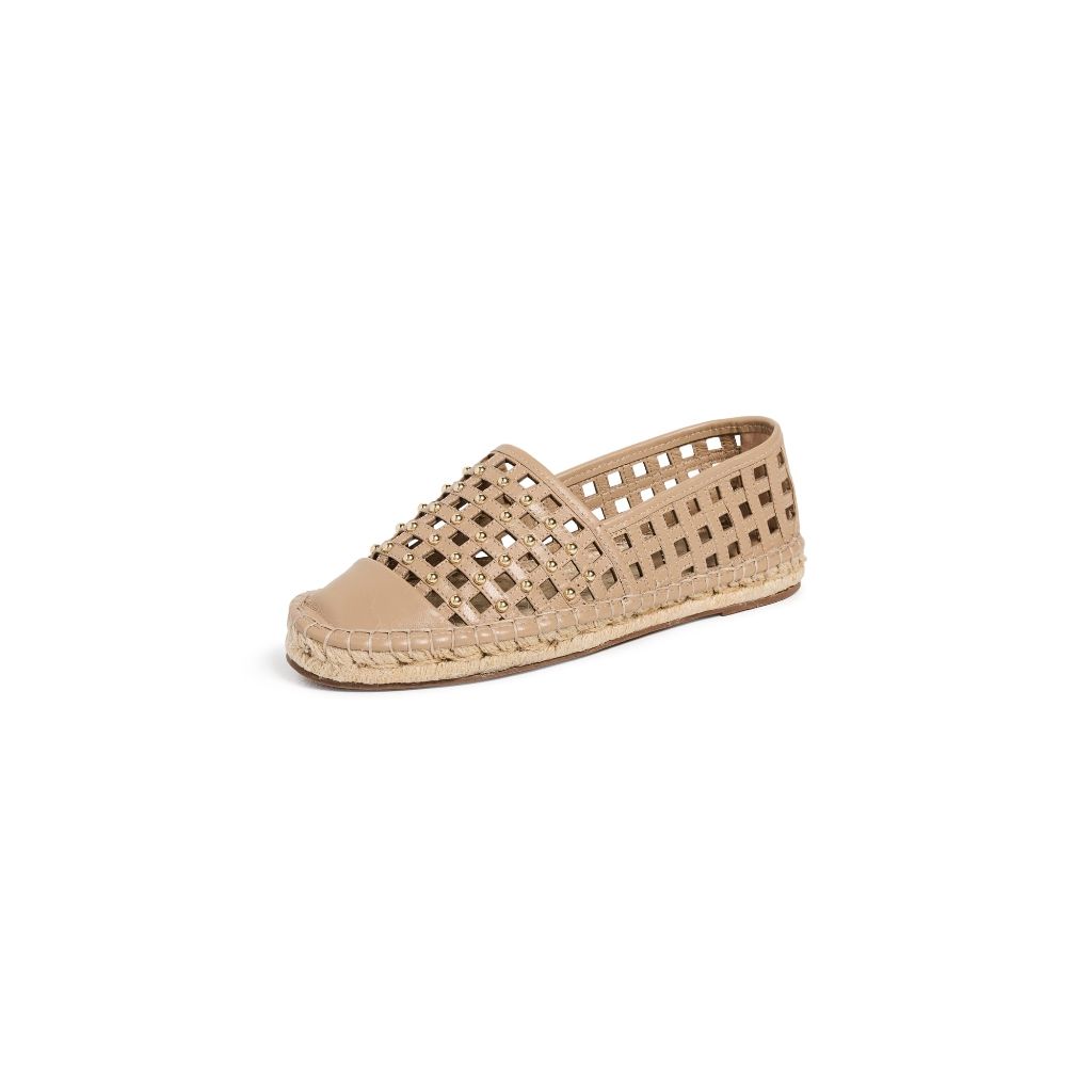 Cinq a Sept Women's rochel cage studded espadrille flat, brown sugar, 41