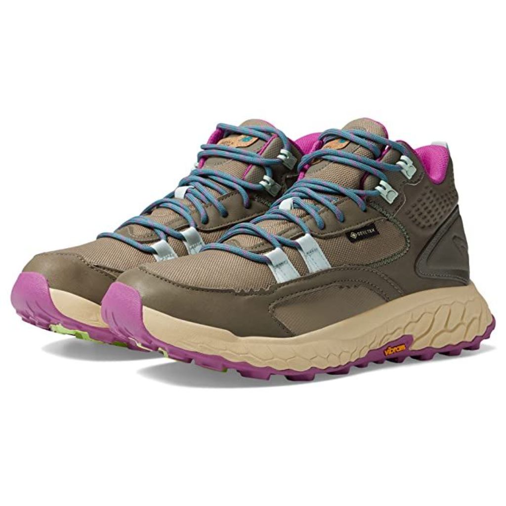 New Balance Women's Fresh Foam X Hierro Mid Trail Run Boot, Gray/Brown, Size 9.5