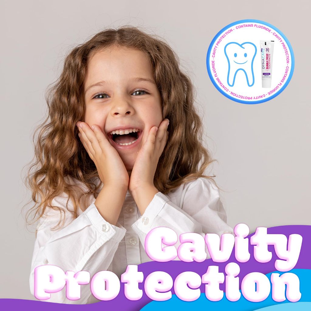 DynaCare Bubble Fresh Fluoride Kids Toothpaste, Bubblegum Flavor, Cavity Protection, Daily Oral Hygiene - 4.6 oz., 1 Count