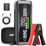 MOSTOOL M6 Car Jump Starter 3000A, 12V Portable Battery Booster with LED Display, Fits Up to 10.0L Gas and 8.0L Diesel Engines