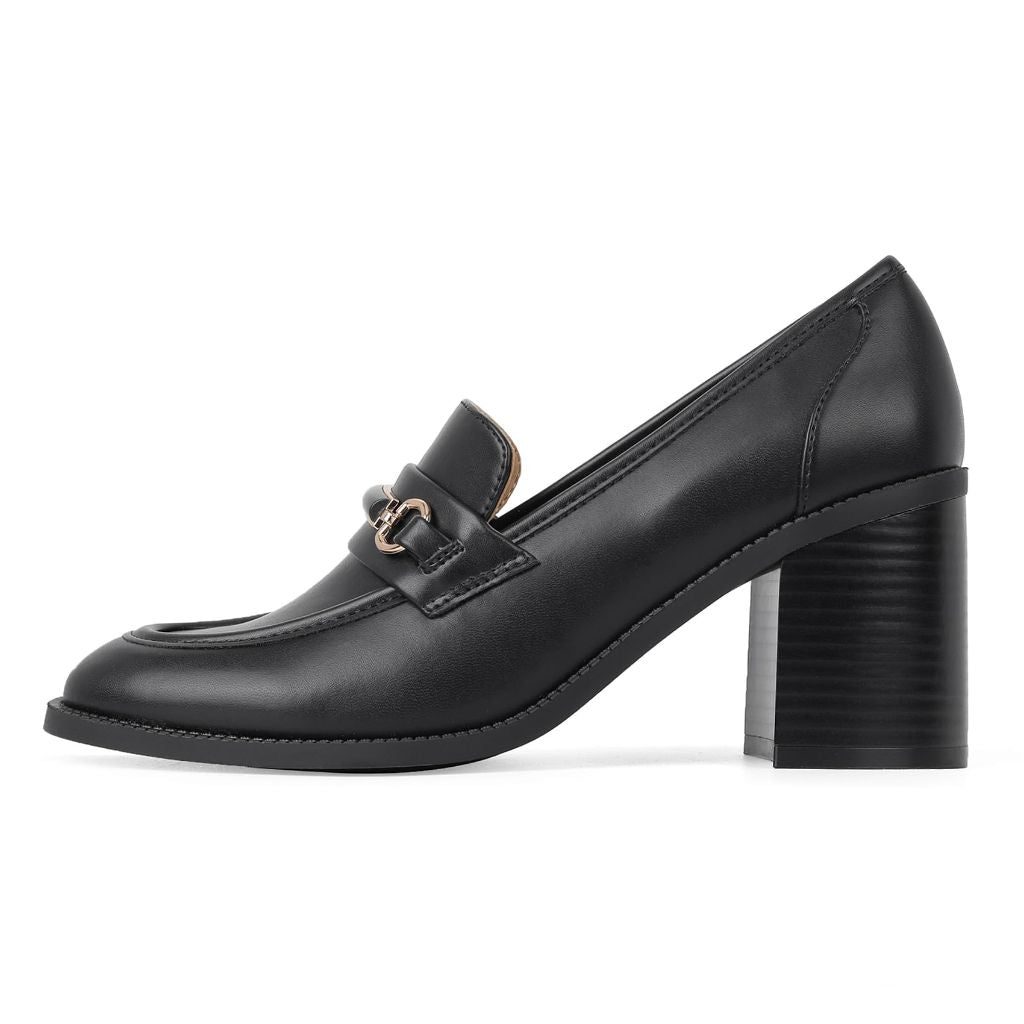 CosyFever Women's Black Loafer Pumps, Black - 10M