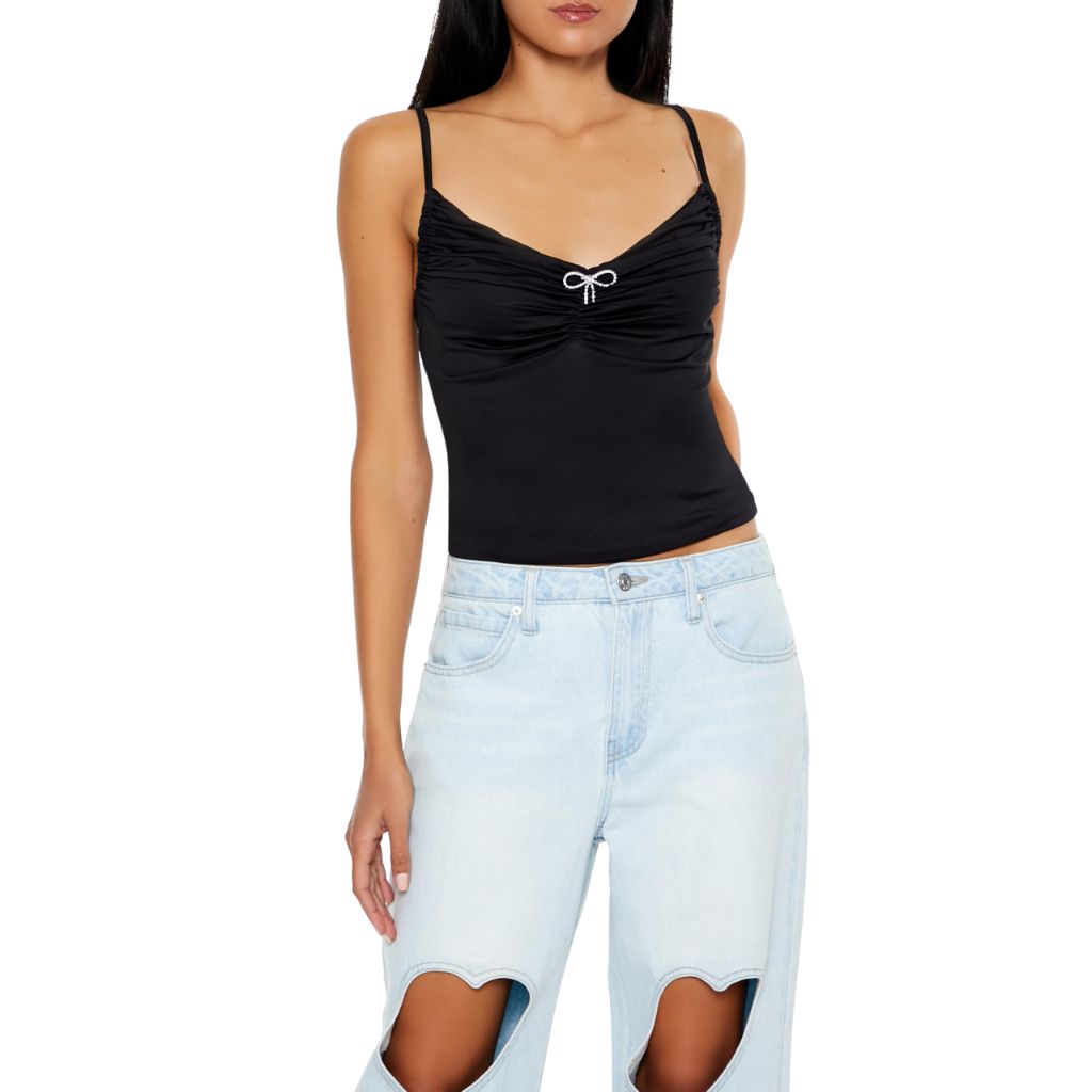 Forever 21 Women's Contour Sculpt Bow Cami Black Medium