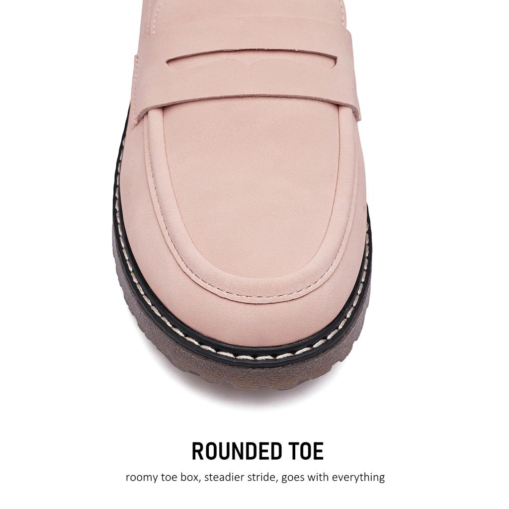 Jucvoeci Penny Loafers for Women Suede Pink Size 7