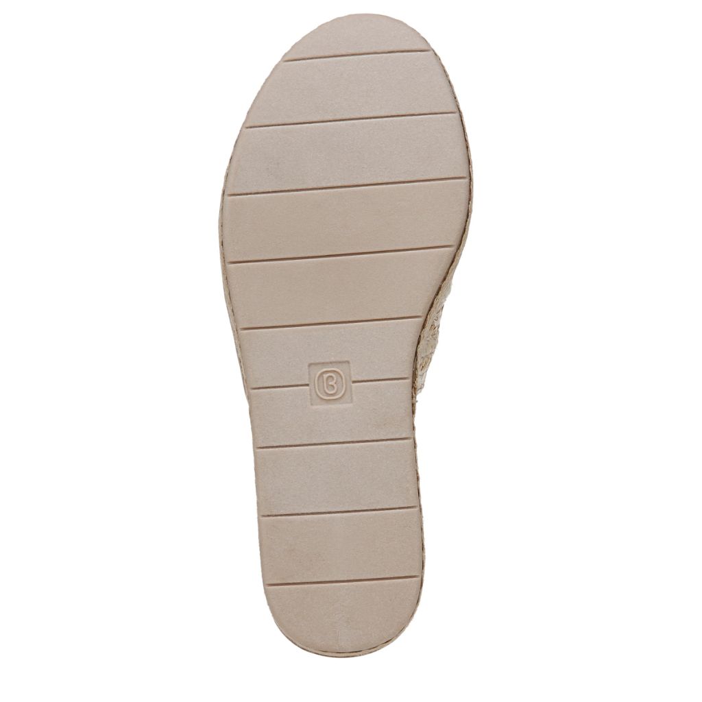 BZees Womens Breezy Slide Sandal White Raffia 8.5 W