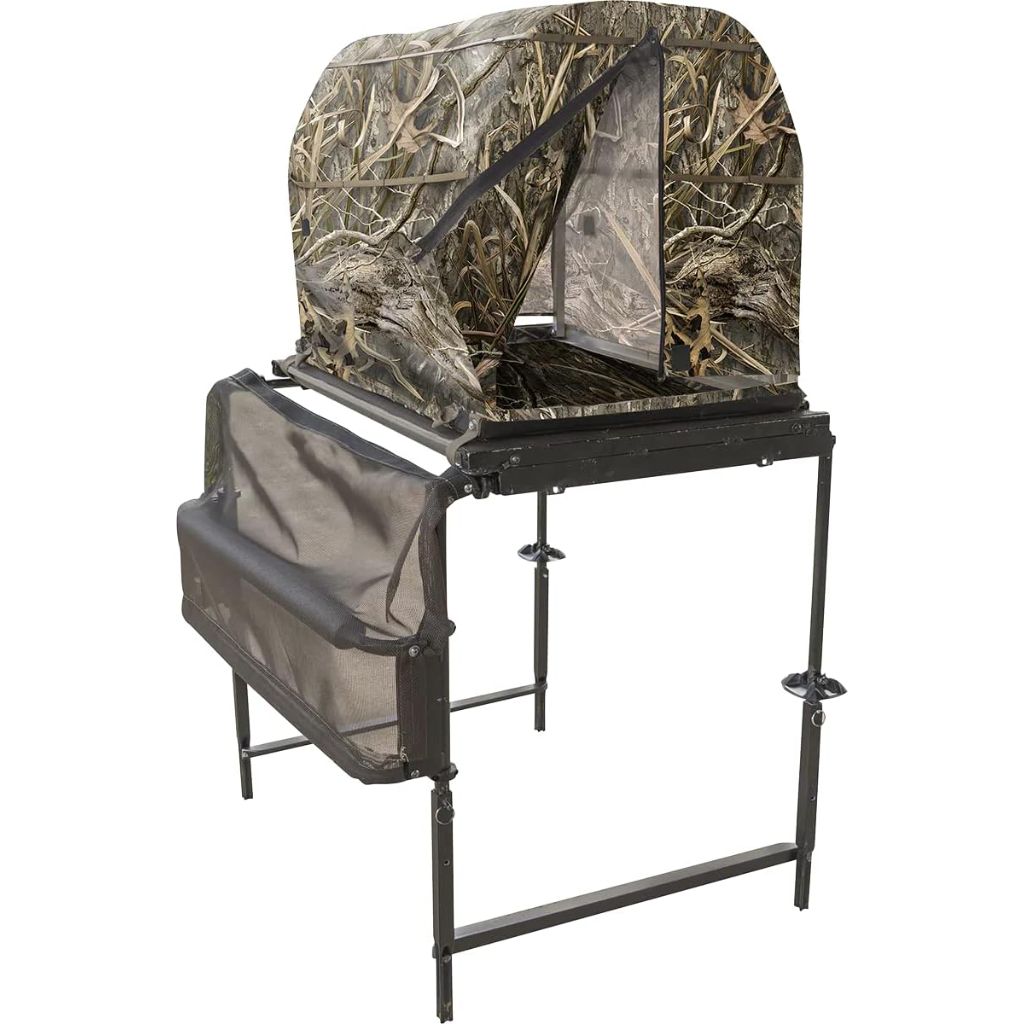Drake Waterfowl Ghillie Deluxe 7-Way Dog Hide & Platform Combo - Mossy Oak Shadow Grass Habitat