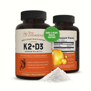 Live Conscious Vitamin K2 MK7 with D3 Supplement | Bone & Heart Health Support - 60 Softgels