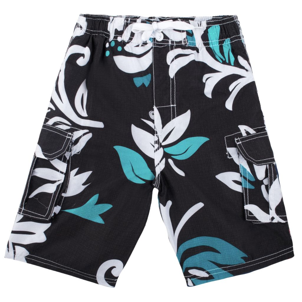 Kanu Surf Big Boys Oahu Quick Dry Beach Swim Trunk, Oahu Black, Medium (10/12)