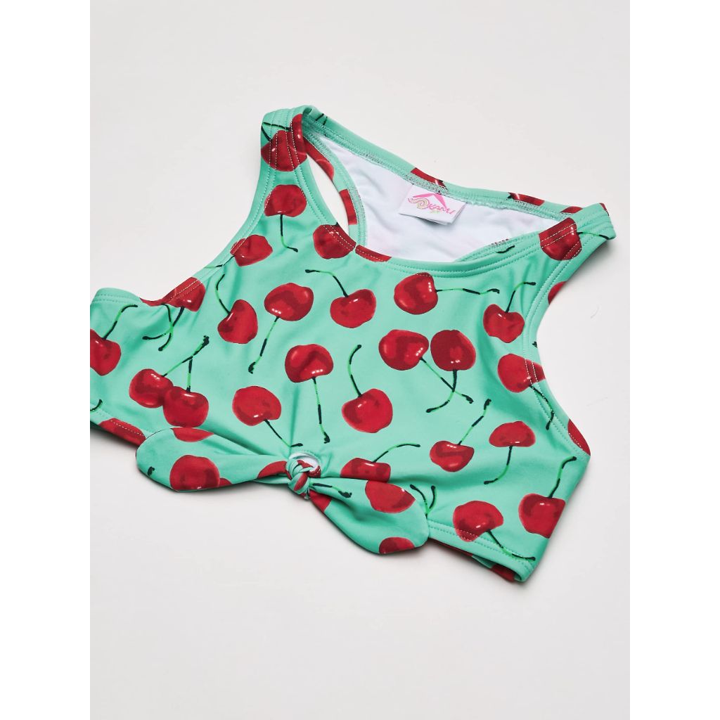 Kanu Surf Girls, Addie UPF 50+ Beach Sport Racer Bikini 2-piece Swimsuit, Addie Sea Green, 4T
