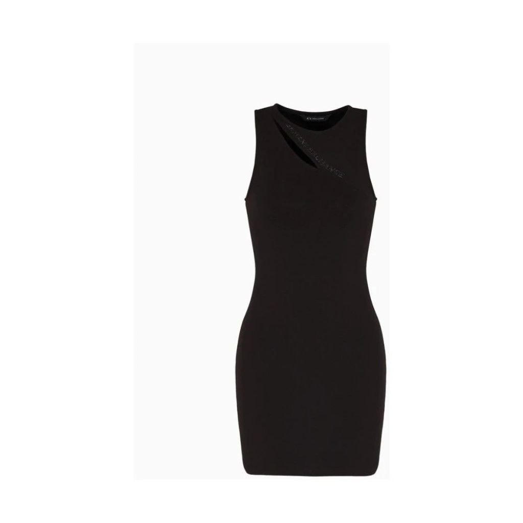 Armani Exchange, Short Dresses, Female, Black, Size: L Women`s Cut Out Bodycon Dress