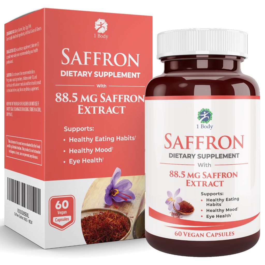 1 Body Saffron Extract Supplement, 88.5mg - 60 capsules
