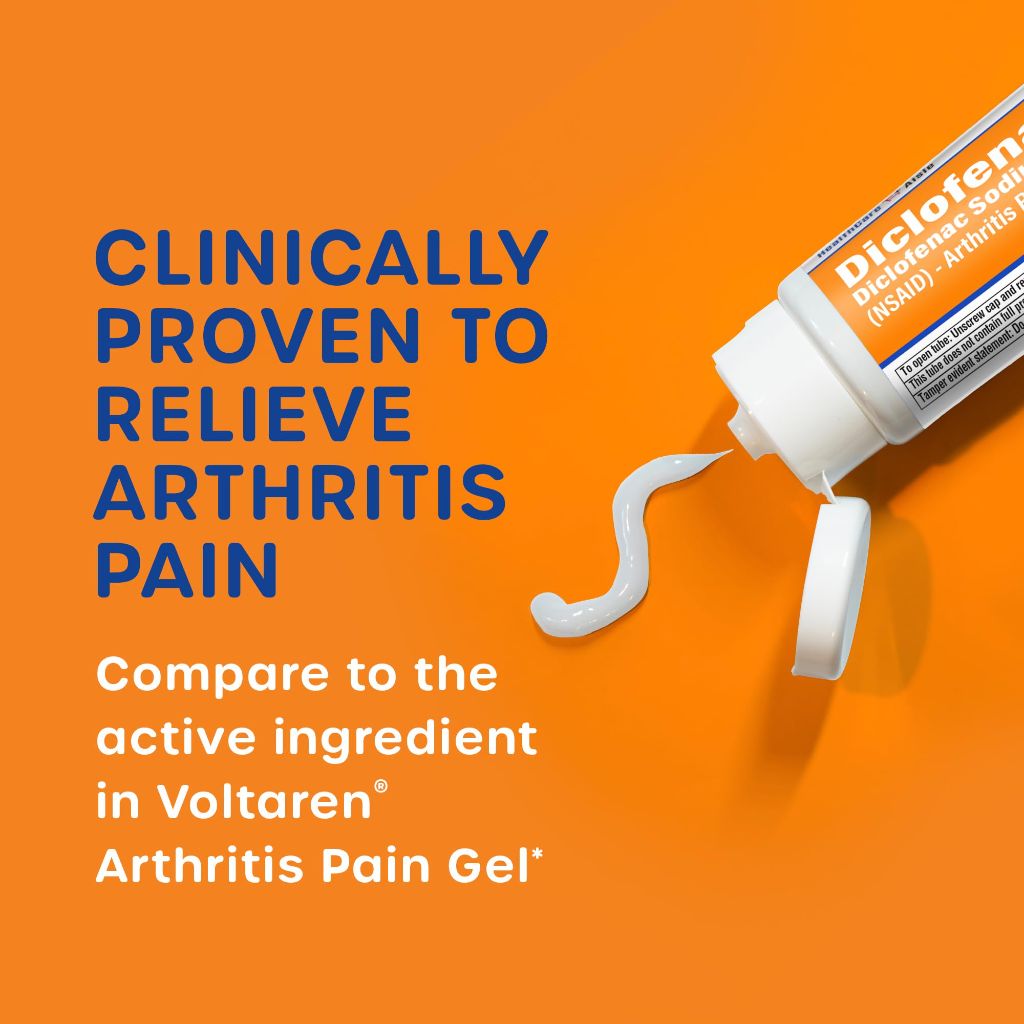 HealthCareAisle Diclofenac Gel, 1%, Arthritis Pain Relief - 100 g tube