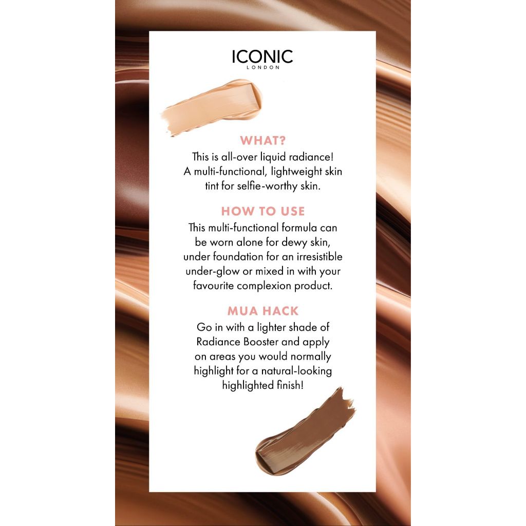 ICONIC LONDON Radiance Booster | Liquid Radiance Lightweight Skin Tint, (Toffee Glow) 1.01 Fl oz