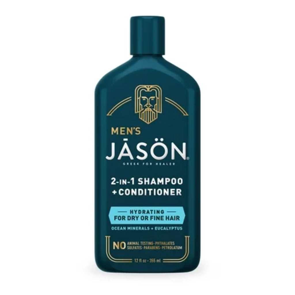 JASON Men s 2-in-1 Hydrating Ocean Minerals & Eucalyptus Shampoo & Conditioner  12 fl. oz.