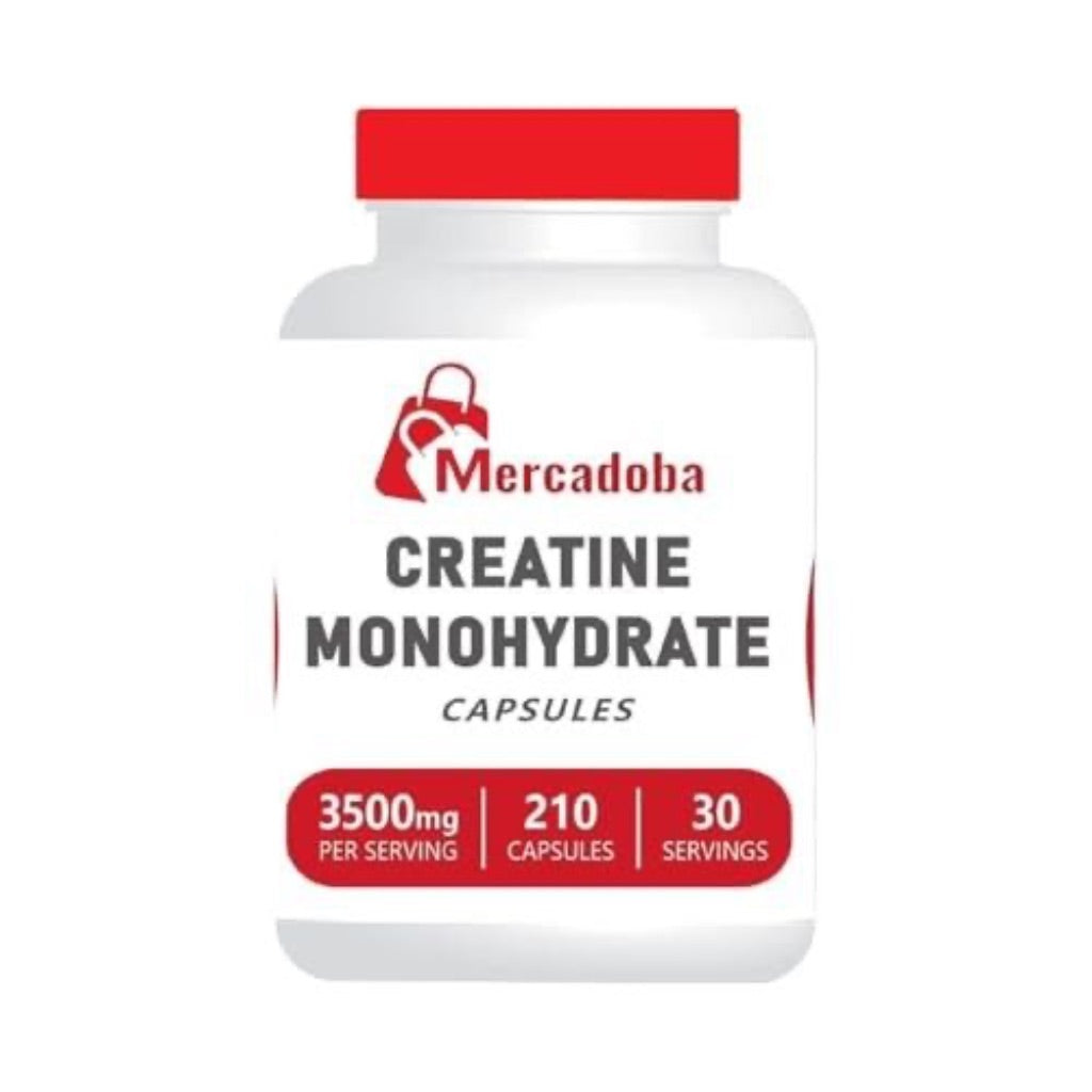 Mercadoba Creatine Monohydrate Capsules, 3500mg - 210 Capsules (30 Servings)