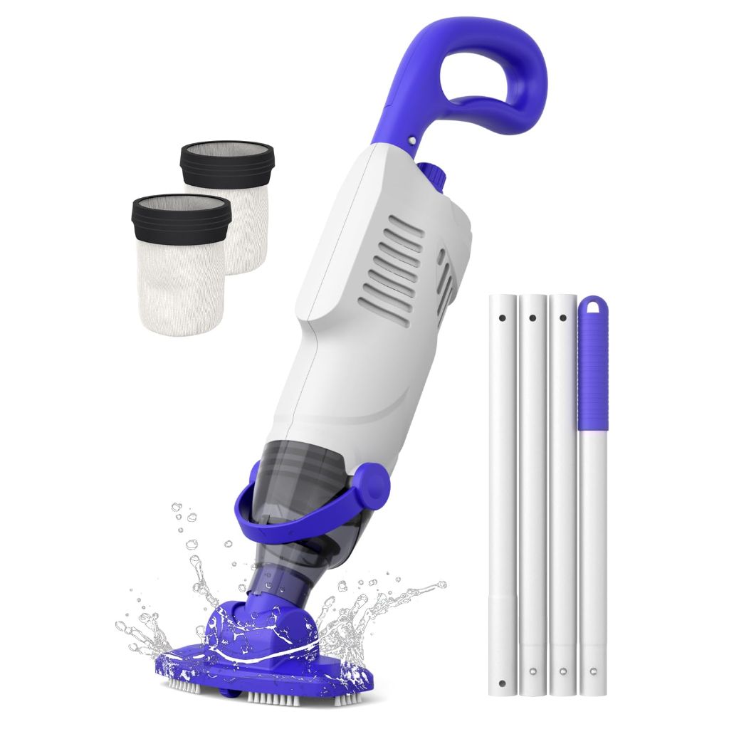 Little Shark Pool Vacuum w/60W Motor, 18 Gal/Min Powerful Suction, 5000mAh Battery, 1h Run Time