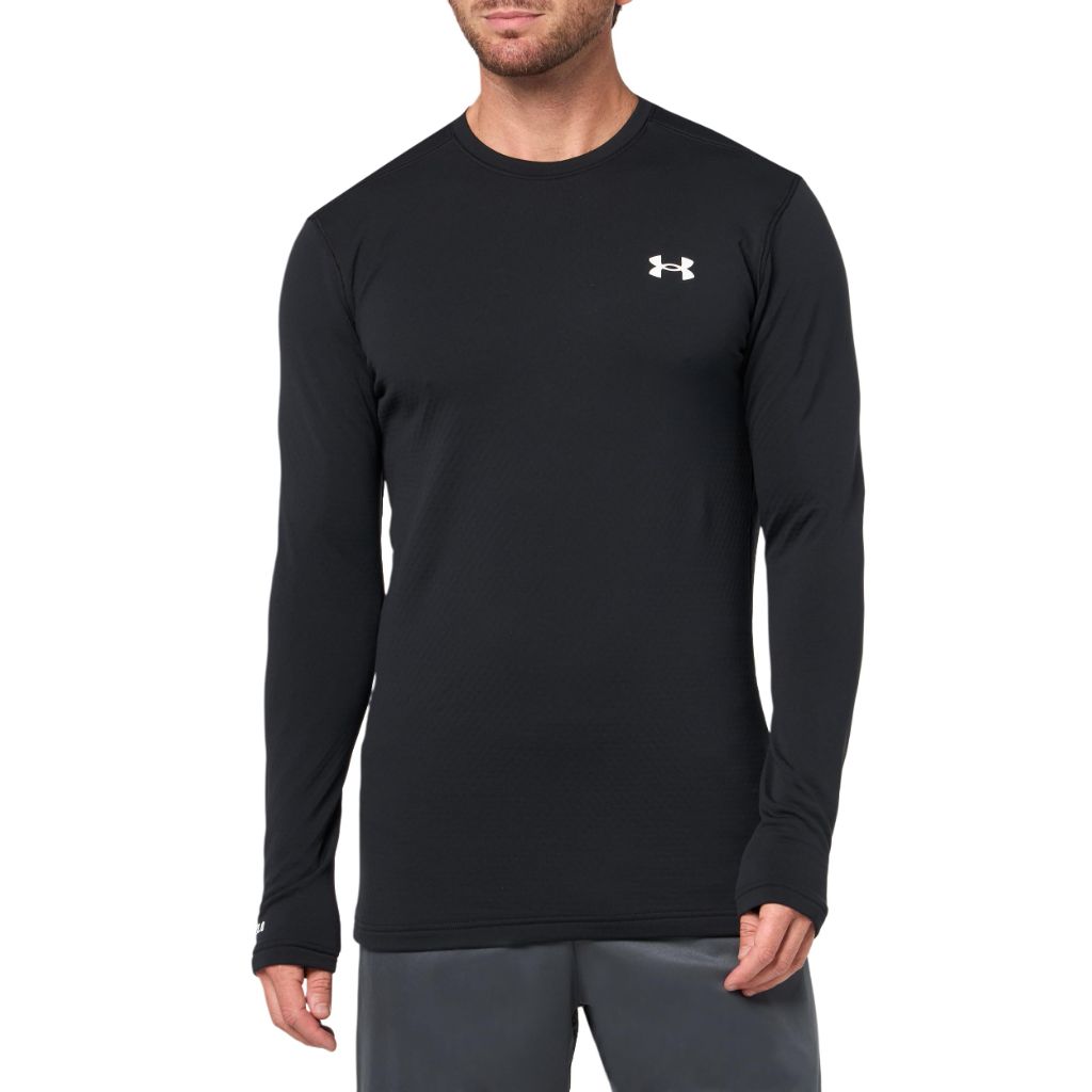 Under Armour Men's Cold Gear 2.0 Base Layer Crew Neck Long-Sleeve Shirt - Black, Large
