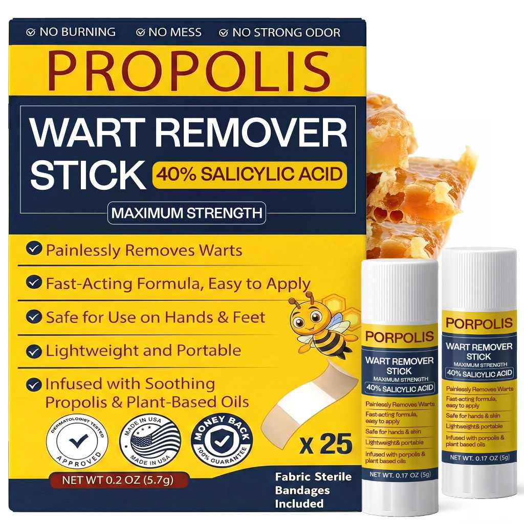 Wart Remover Propolis Infused Wart Removal Stick with 40% Salicylic Acid 0.34 oz 10 g