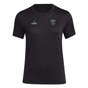 Adidas Women's San Jose Earthquakes MLS Short Sleeve T-Shirt, Black/San Jose Earthquakes, X-Small