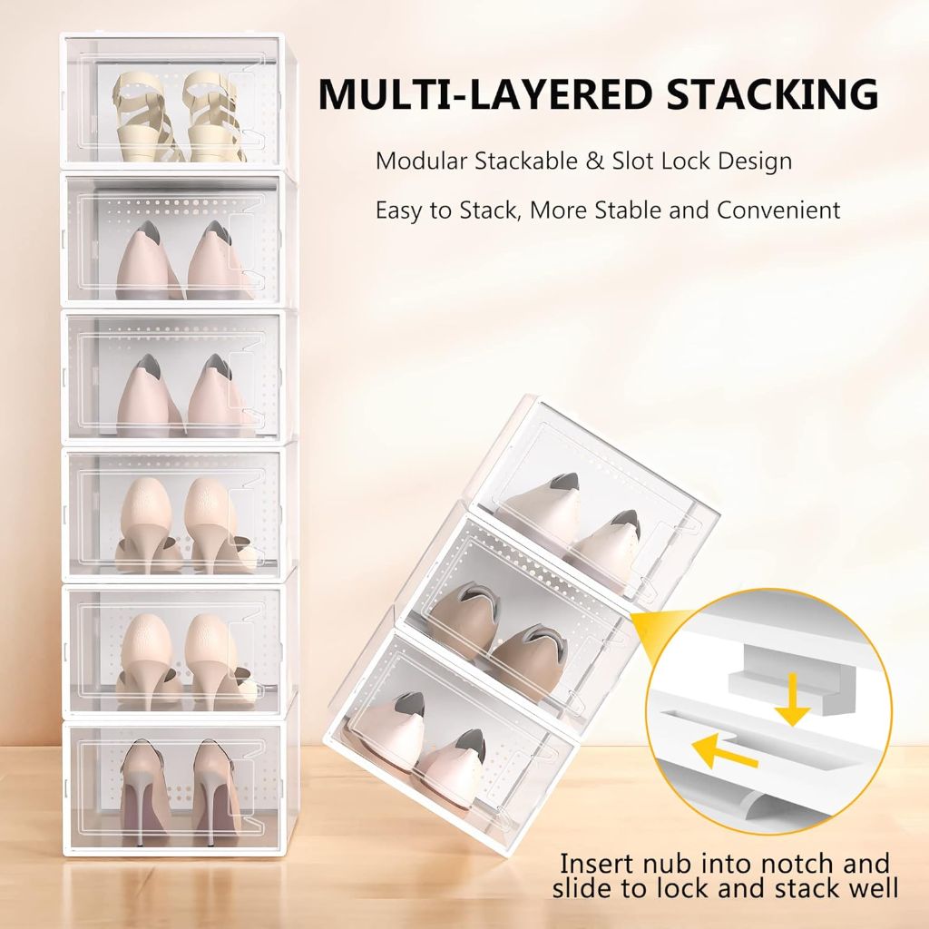 Shoe Organizer Storage Boxes 12 Pack X Large