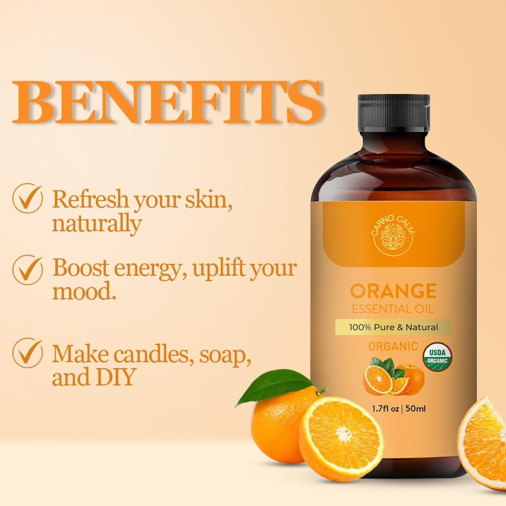 Carno Calm Organic Sweet Orange Essential Oil 50 Ml   | 1.7 fl. oz