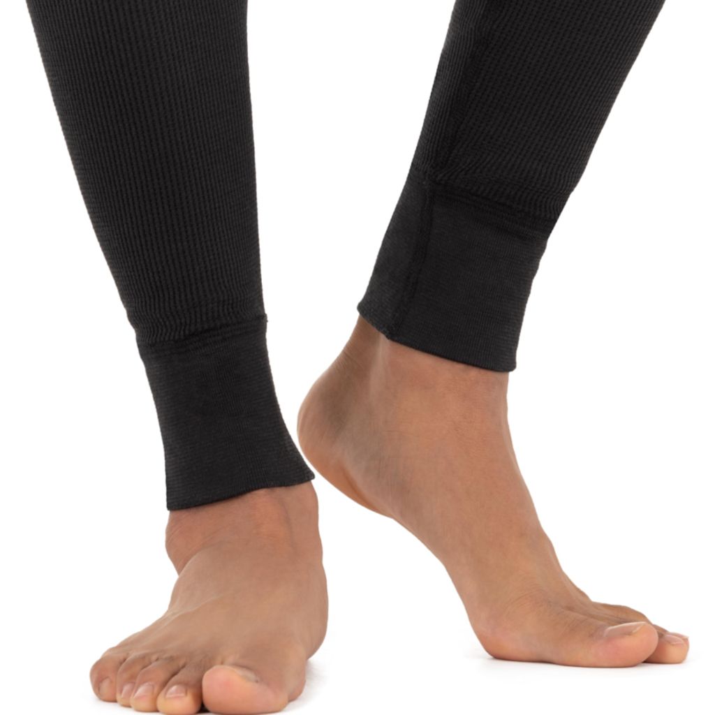 SZ L, Fruit of The Loom Men's 2-Pack Recycled Waffle Thermal Underwear Bottom, Black/Navy