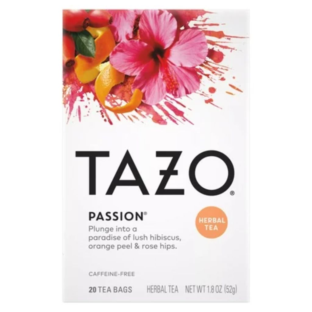 TAZO Passion Herbal Tea Bags  Iced or Hot  Caffeine-Free  20ct