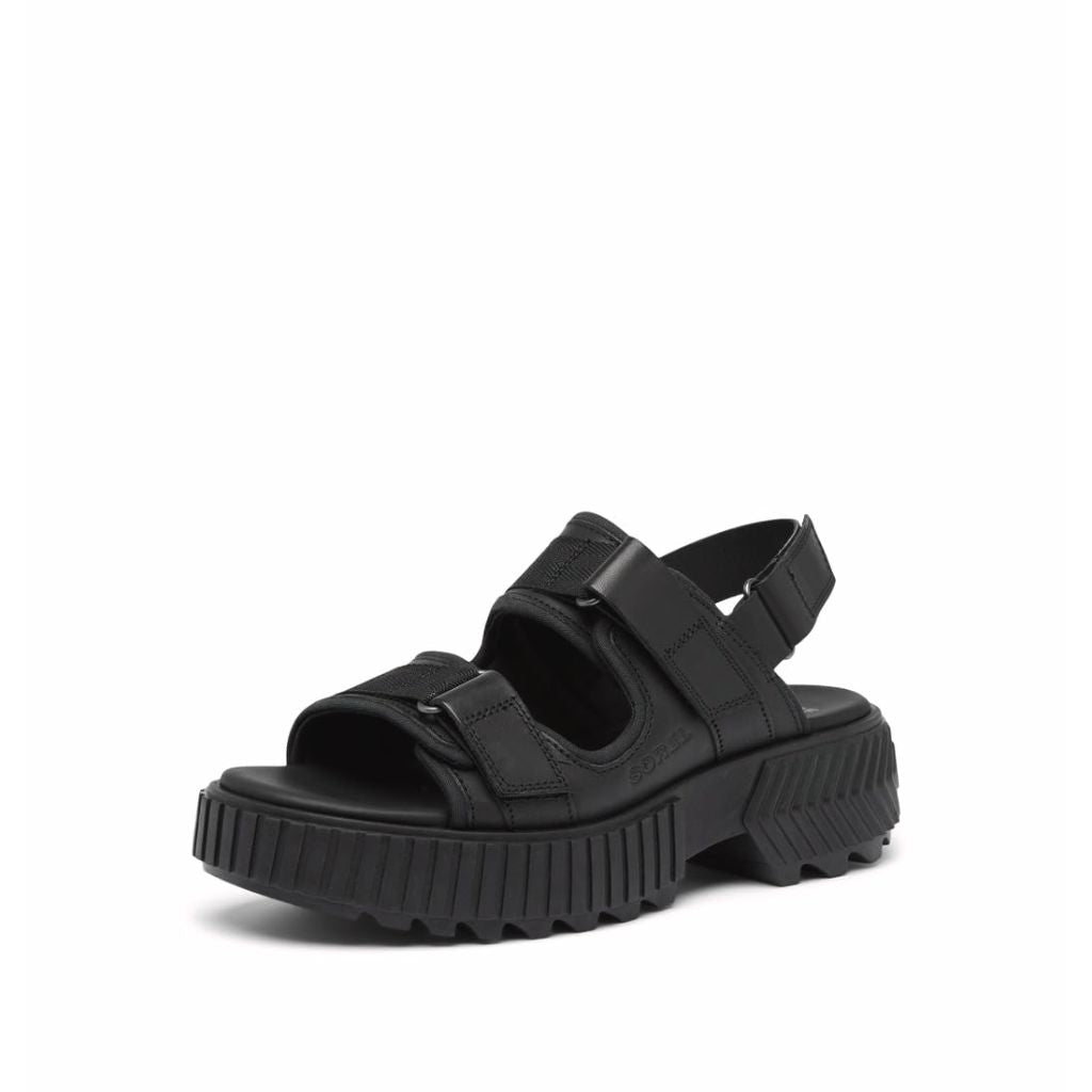 Sorel Women's Ona Ave Multistrap Mid Sandal - Black, Size 12