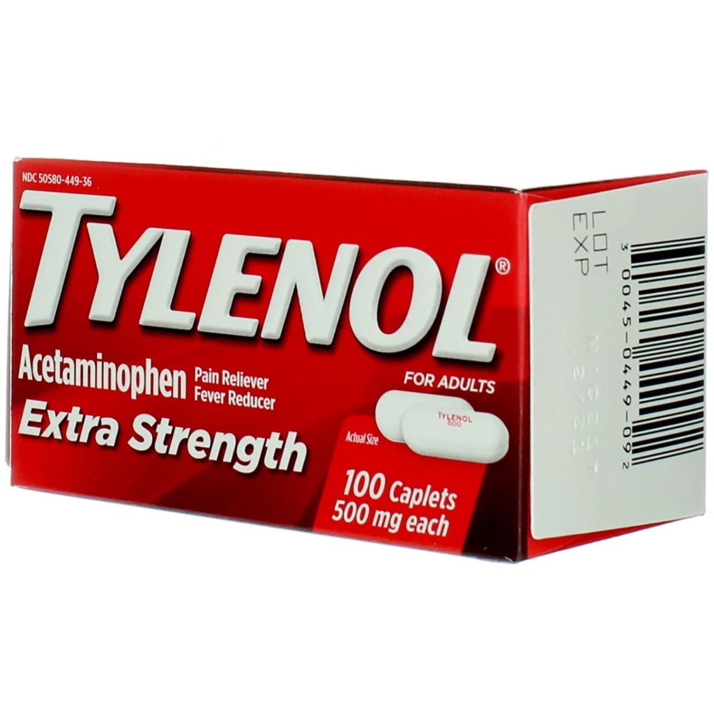 TYLENOL Extra Strength Pain Reliever & Fever Reducer, 500mg - 100  Caplets
