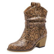 Canyon Trails Western Cowboy Boots for Women - Durable Stack Heel and Ankle Style Cowgirl Boots -  ( Brown Snake ) 11