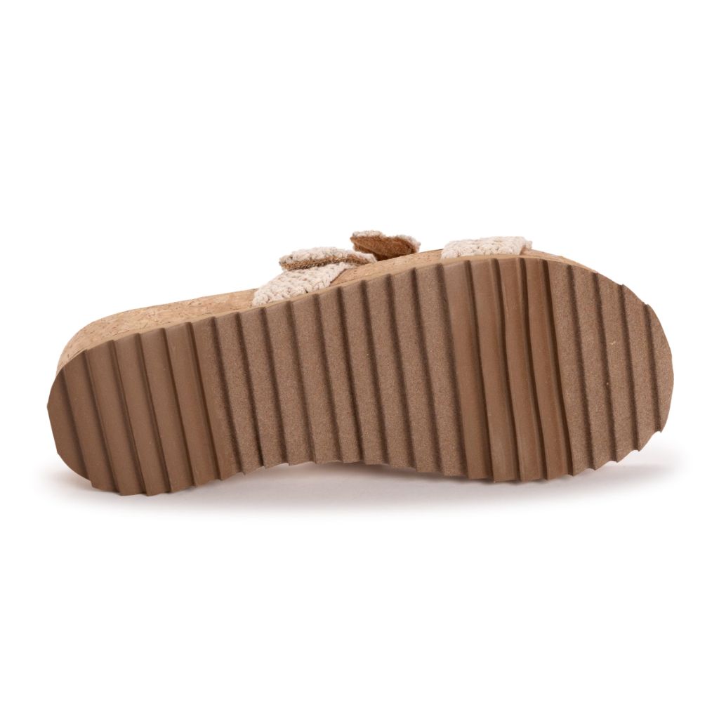MUKS LUKS Women's Posie Wedge Sandal - Natural Crochet, Size 11