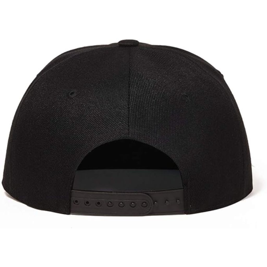 Quanhaigou Snap-Back Flat-Brimmed Hat - Black Skulls