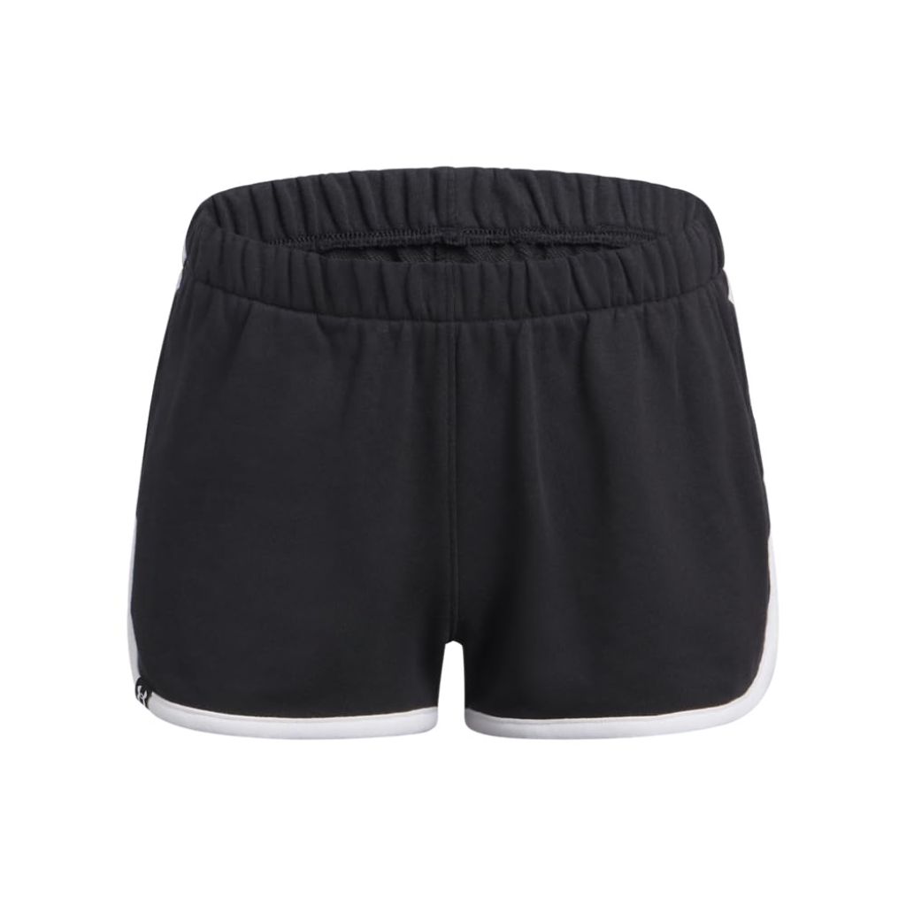 Under Armour Girls' Rival Shorts, Black/White - size Small