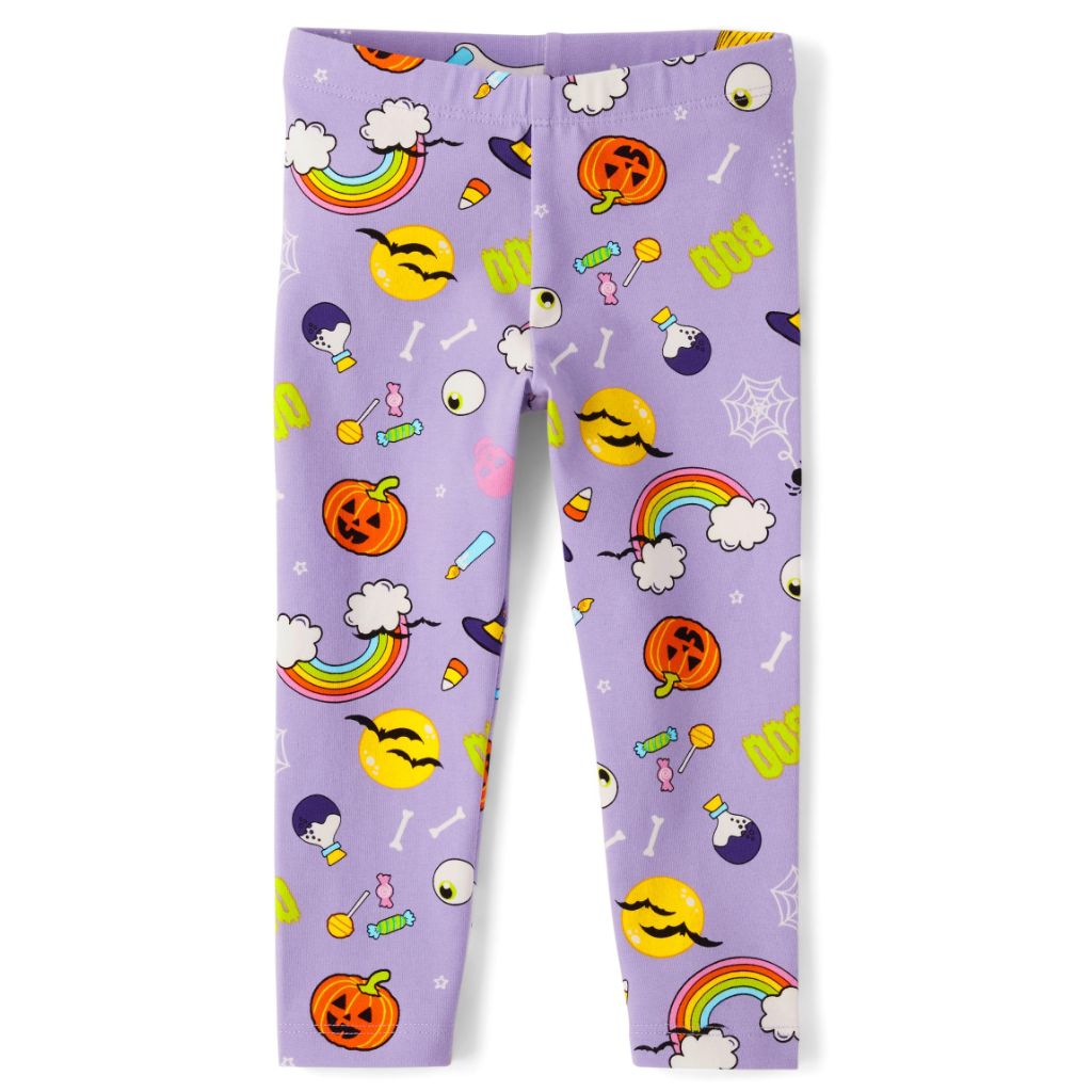 The Children's Place, Baby Girls, and Toddler Assorted Everyday Pull On Leggings, Halloween Print, 18-24 Months