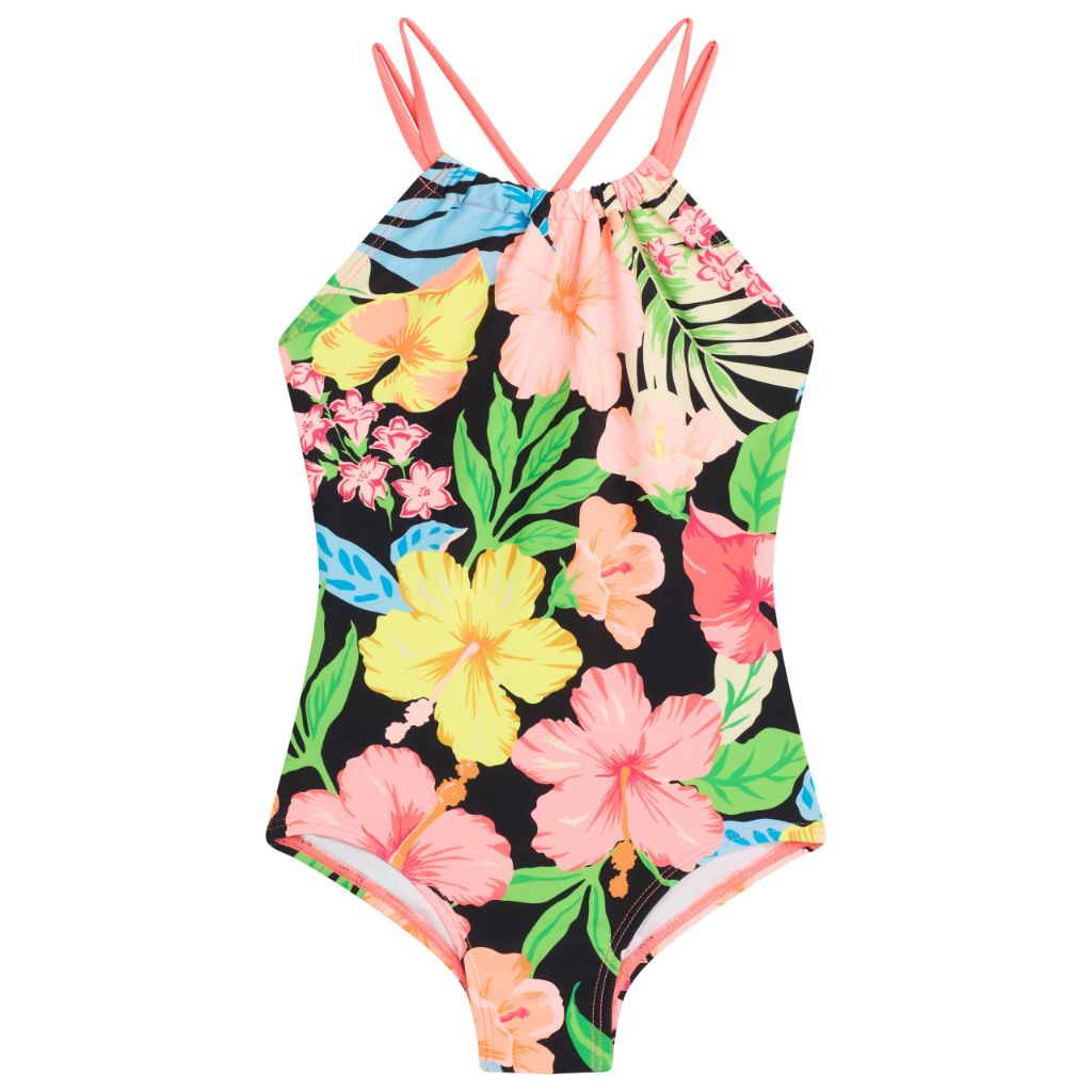 Kanu Surf Girls, Jasmine Beach Sport Halter One Piece Swimsuit, Darcy Multi, 4T