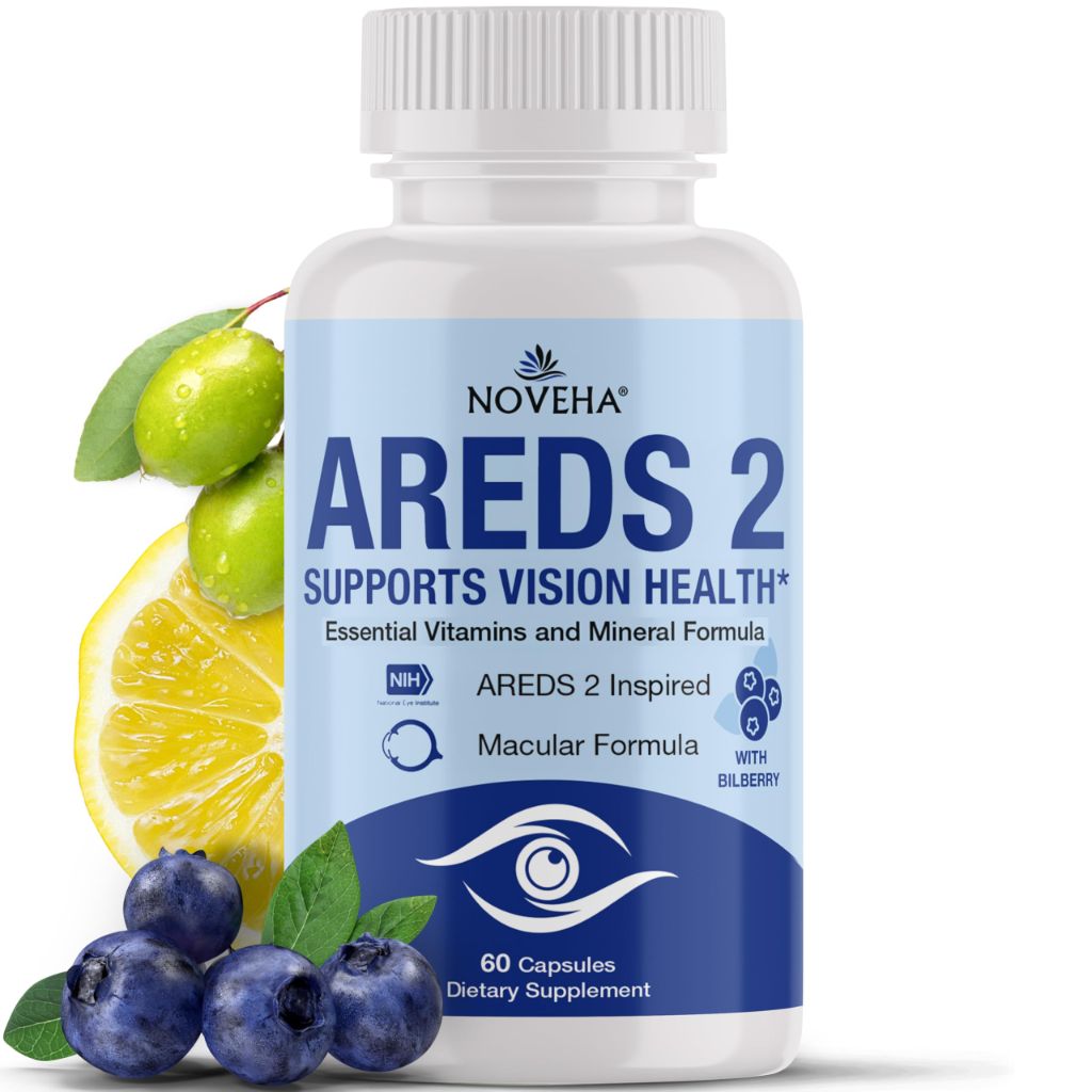 NOVEHA AREDS 2 Eye Vitamin & Mineral Supplement, Supports Eye Health & Macular Function (60 Capsules)