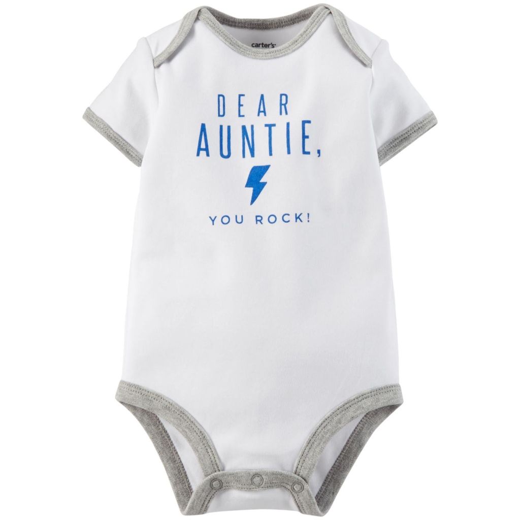 Carter's Slogan Bodysuit (111a507), White, 6 Months
