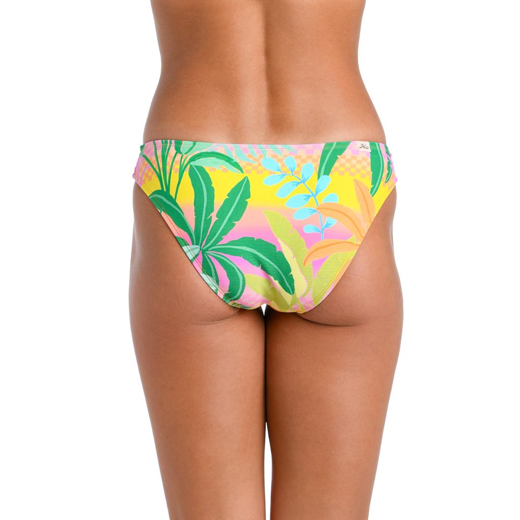 SZ XL, Hobie Women's Tab Side Hipster Swimsuit Bottom, Multi//Palms Up