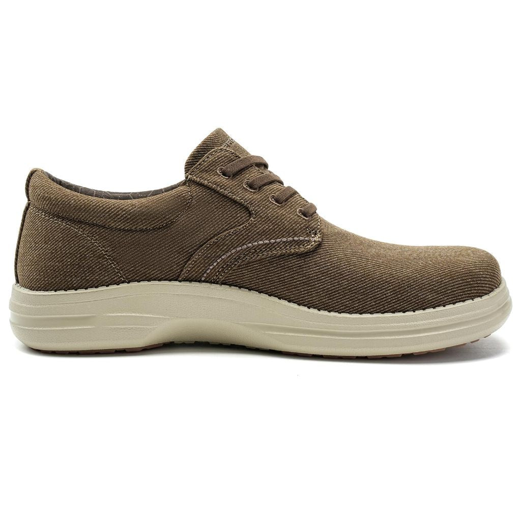 Wide Toe Box Shoes for Men Casual Dress Shoes Mens Walking Shoes Comfortable Dress Sneakers Brown Canvas, Size 10.5